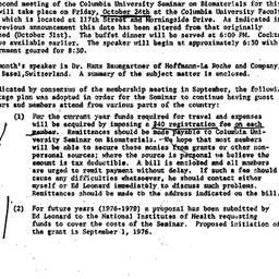 Announcements, 1975-10-10. ...