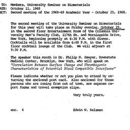 Announcements, 1968-10-11. ...