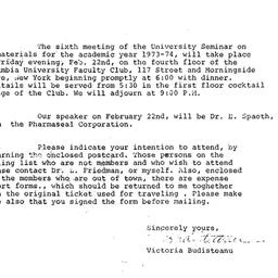 Announcements, 1974-02-22. ...