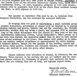 Announcements, 1973-09-12. ...