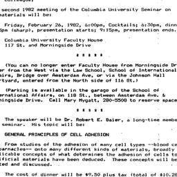 Announcements, 1982-02-08. ...