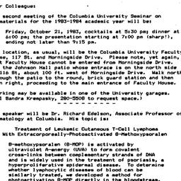 Announcements, 1983-10-12. ...
