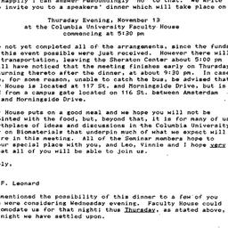 Announcements, 1986-10-30. ...
