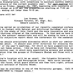 Announcements, 1987-01-13. ...