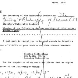 Announcements, 1977-03. Bio...