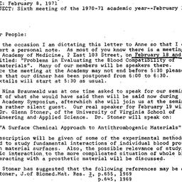 Announcements, 1971-02-08. ...