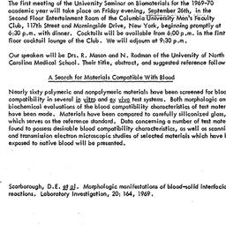 Announcements, 1969-09-10. ...