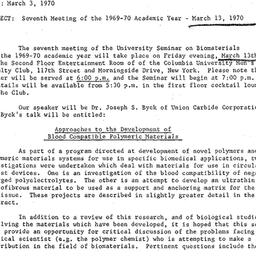Announcements, 1970-03-03. ...