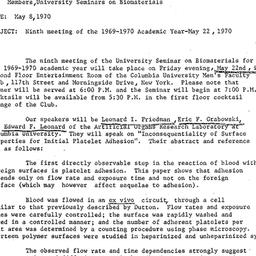 Announcements, 1970-05-08. ...