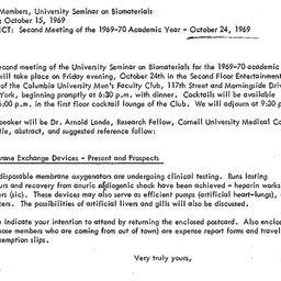 Announcements, 1969-10-15. ...