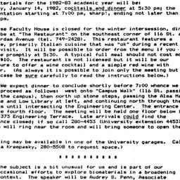 Announcements, 1982-12-23. ...