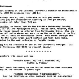 Announcements, 1983-05-02. ...