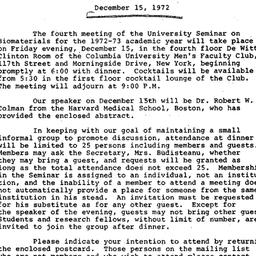 Announcements, 1972-12-04. ...