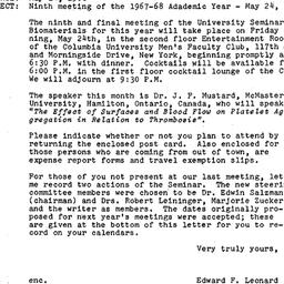 Announcements, 1968-05-14. ...