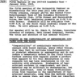 Announcements, 1968-01-05. ...