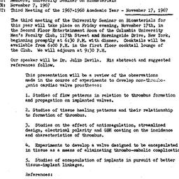 Announcements, 1967-11-07. ...