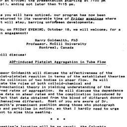 Announcements, 1985-10-09. ...