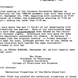 Announcements, 1985-09-05. ...