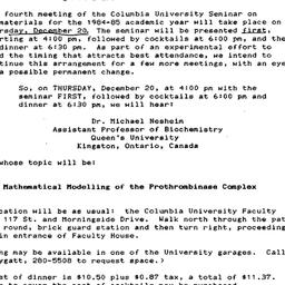 Announcements, 1984-12-11. ...