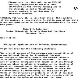 Announcements, 1985-02-08. ...