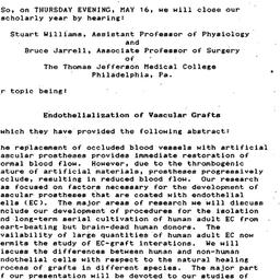 Announcements, 1985-05-06. ...