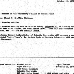Announcements, 1978-10-30. ...