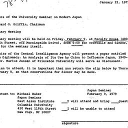 Announcements, 1979-01-22. ...