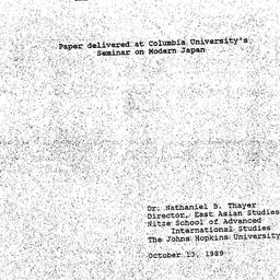 Speaker's paper, 1989-1...