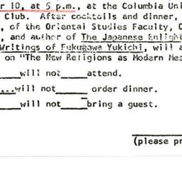 Announcements, 1965-12-10. ...