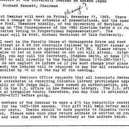 Announcements, 1983-11-11. ...