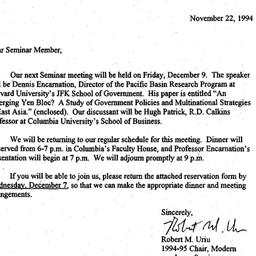 Announcements, 1994-11-22. ...
