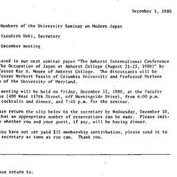 Announcements, 1980-12-01. ...