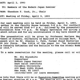 Announcements, 1993-04-02. ...