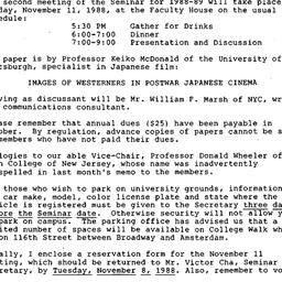 Announcements, 1988-11-11. ...