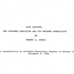 Speaker's paper, 1988-1...