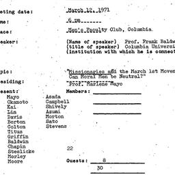 Minutes, 1971-03-12. Modern...