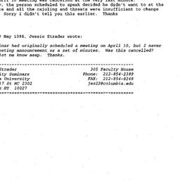Correspondence, 1998-05-29....