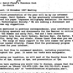 Announcements, 1997-10-19. ...