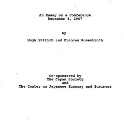 Speaker's paper, 1987-1...