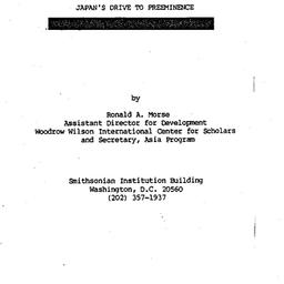 Speaker's paper, 1987-1...
