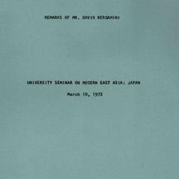 Speaker's paper, 1972-0...