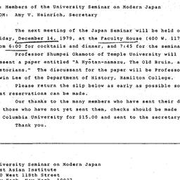 Announcements, 1979-12-14. ...