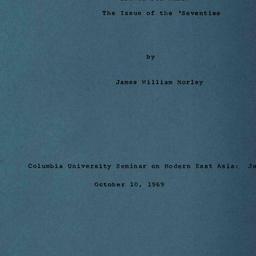 Speaker's paper, 1969-1...