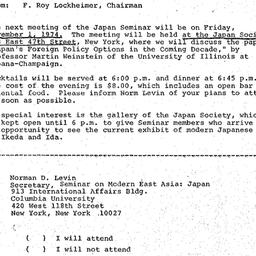 Announcements, 1974-10-16. ...