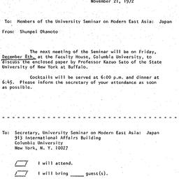 Announcements, 1972-11-21. ...