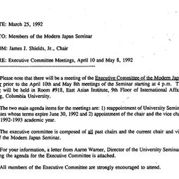 Announcements, 1992-03-25. ...