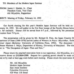 Announcements, 1992-02-03. ...