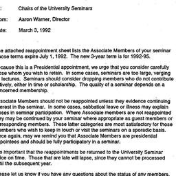 Announcements, 1992-03-03. ...