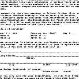 Announcements, 1986-08-06. ...