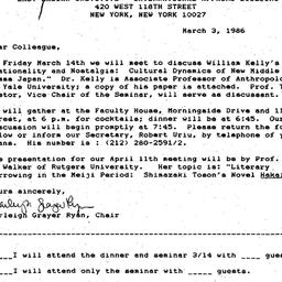 Announcements, 1986-03-03. ...